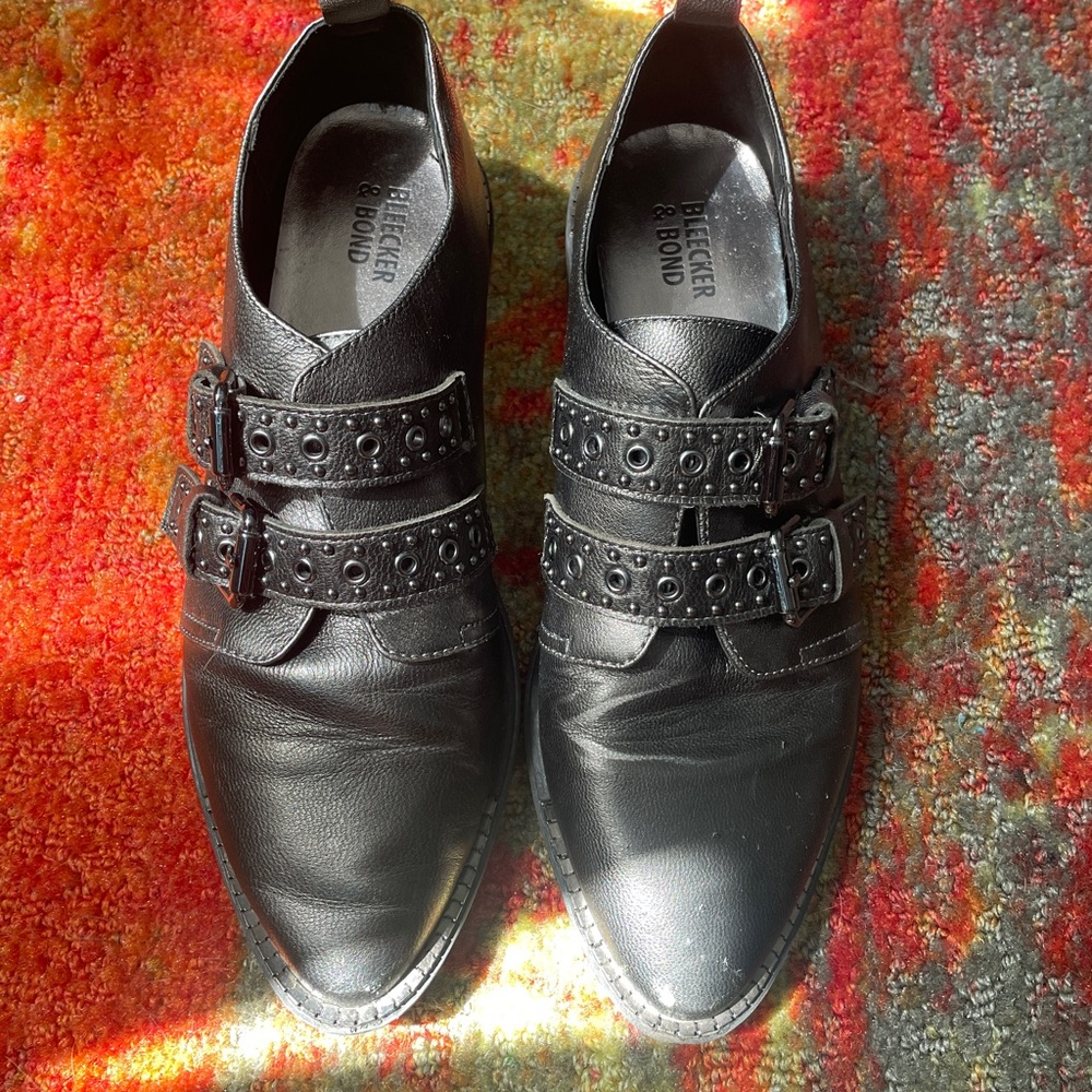 Black Leather Women's Loafers